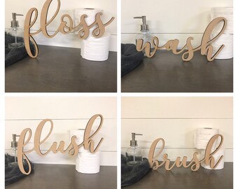 Bathroom Words Etsy