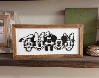 Mickey & Friends 3D Sign: Themed Room Decor, Ready-To-Hang