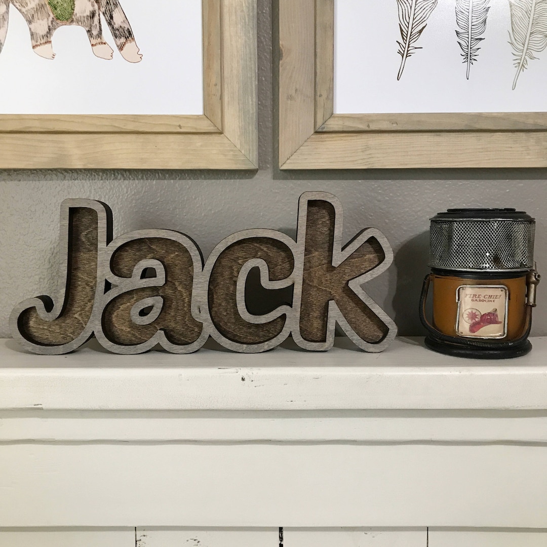 Wooden Name Cutout, Marquee Style Wood Letter Cutout, Laser Cut Wood