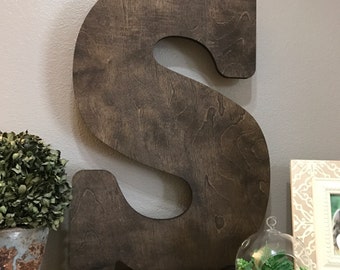 Choose Your Letter- Large Wooden Letter Cutout, 12"- 24" Tall Wood Letter, Large Stained Wooden Letter Wall Decor