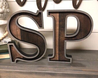 Monogram Wood Letters, Marquee Letter Cutout, Laser Cut Wood Letter Sign Wooden Letter Wall Decor, Marquee Style Wood Letter Cutout