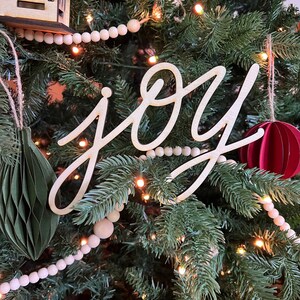 Believe Christmas Tree Ornament Word, Hand Lettered Natural Wood Laser ...