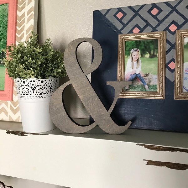 Ampersand Wooden Cutout, Laser Cut Wood Letter "&" Sign, And Sign Wooden Wall Decor, Wood Letter and Numbers Cutout