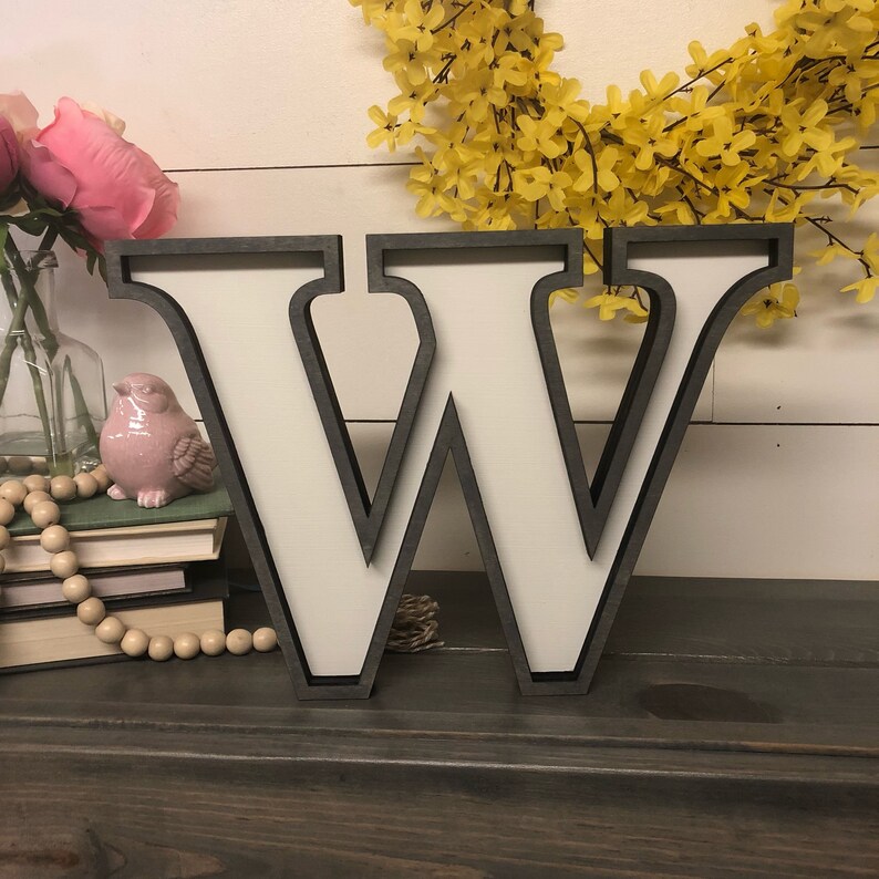 Wooden Letter Cutout, Framed Wood Letter, Laser Cut Wood Letter Sign Wooden Letter Wall Decor, Marquee Style Wood Letter Cutout image 8