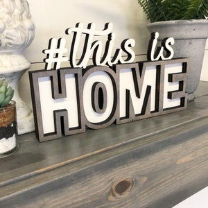 Marquee This is Home Wooden Cutout, Laser Cut Wood Home Sign, Entry Wall Decor, Marquee Style Wood Word