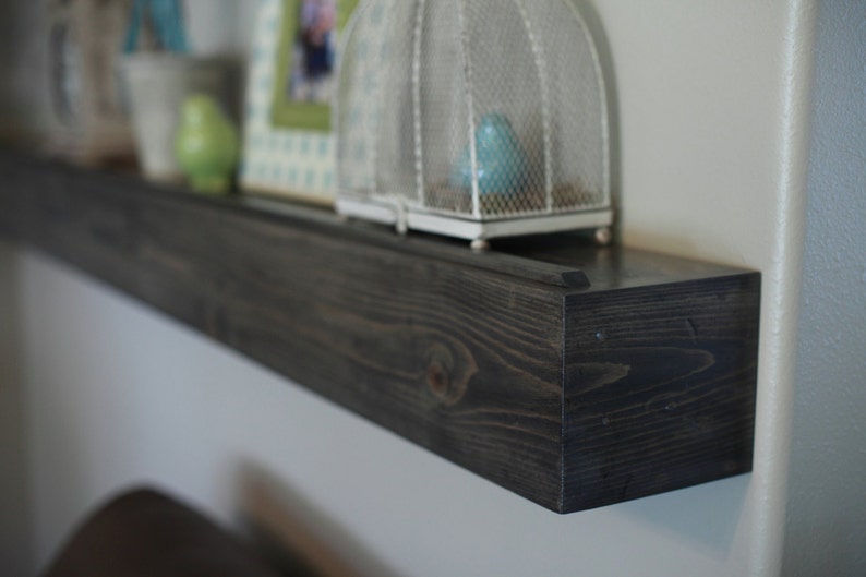 Fireplace Mantle Wood Wall Shelf Gray Stained Beam Style In Image 0