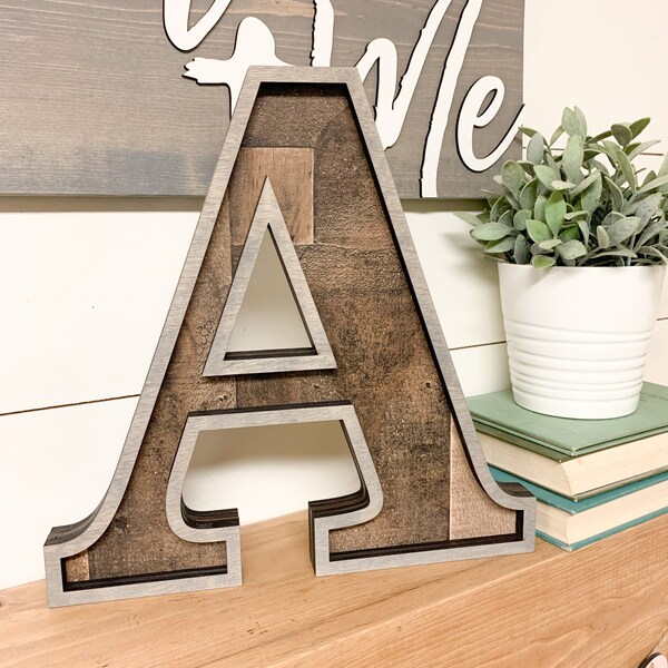 Wooden Letter T Etsy