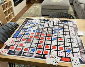 Jumbo Sequence Game, Giant Board Game Mat, Cards and Chips