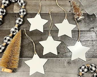 Bulk White Star Ornaments, Wholesale Christmas Tree Ornaments, White Neutral Christmas Decor