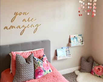You Are Amazing Wall Decor Wood Cutout, Wooden Word
