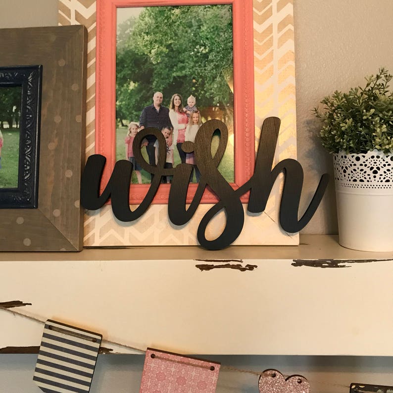 Wish Wood Word Cutout Laser Cut Word Dreamy Sign Wall Decor Etsy