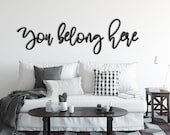 You Belong Here Wood Word Cutout, Wooden letters, Laser Cut Word, Gallery Wall Decor, Black Home Decor