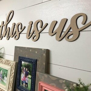 This is us wood word cutout, Wooden letters, Laser Cut Word, Gallery Wall Decor, fall home decor image 4