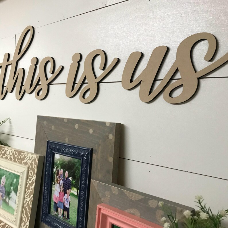 This is us wood word cutout, Wooden letters, Laser Cut Word, Gallery Wall Decor, fall home decor image 4