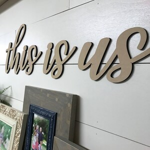 This is us wood word cutout, Wooden letters, Laser Cut Word, Gallery Wall Decor, fall home decor image 3