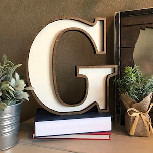 Wooden Letter Cutout, Framed Wood Letter, Laser Cut Wood Letter Sign Wooden Letter Wall Decor, Marquee Style Wood Letter Cutout image 2