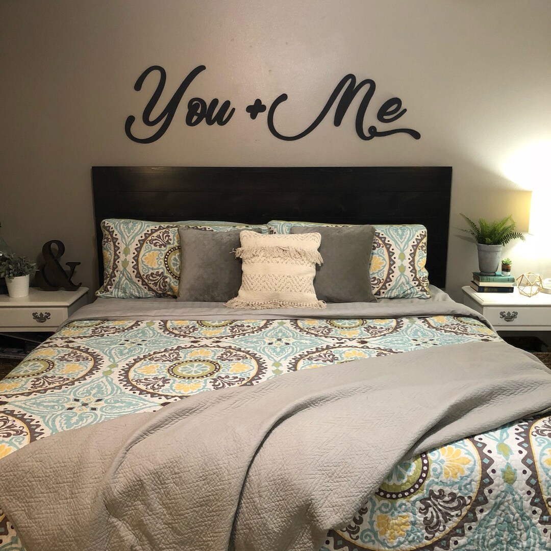 You and Me Wall Decor Wood Cutout, Wooden Word, Master Bedroom Decor Etsy