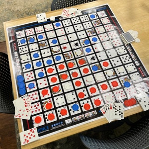 Jumbo Sequence Game, Giant Board Game Mat, Cards and Chips Included image 1