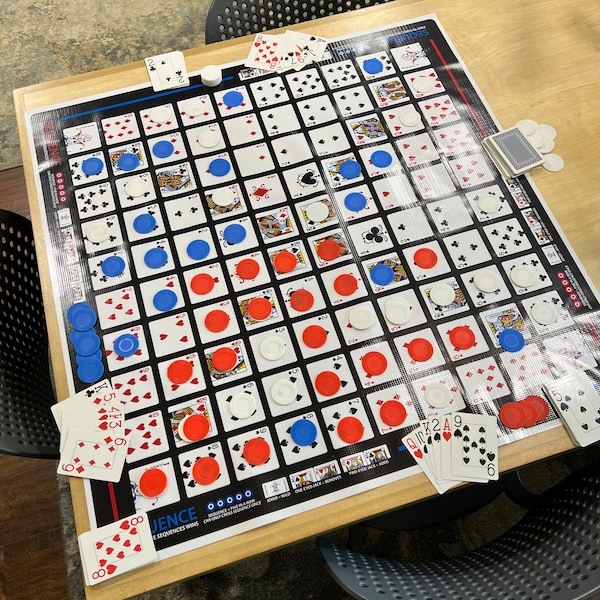 Jumbo Sequence Game, Giant Board Game Mat, Cards and Chips Included