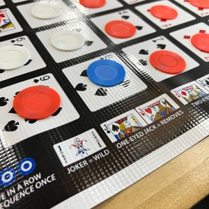 Jumbo Sequence Game, Giant Board Game Mat, Cards and Chips Included image 4