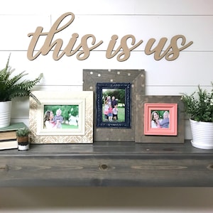 This is us wood word cutout, Wooden letters, Laser Cut Word, Gallery Wall Decor, fall home decor image 1