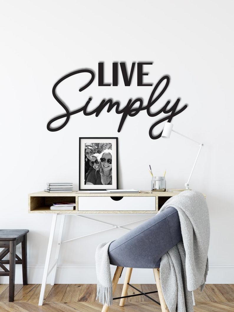 Live Simply Wood Word Cutout Wooden Letters Laser Cut Word Etsy