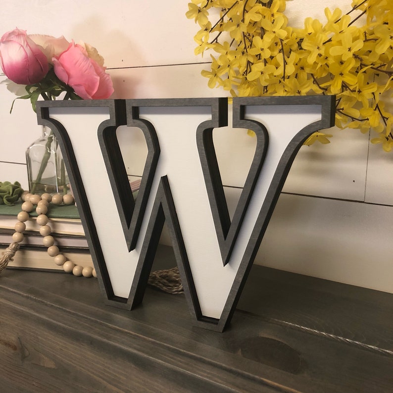 Wooden Letter Cutout, Framed Wood Letter, Laser Cut Wood Letter Sign Wooden Letter Wall Decor, Marquee Style Wood Letter Cutout image 7