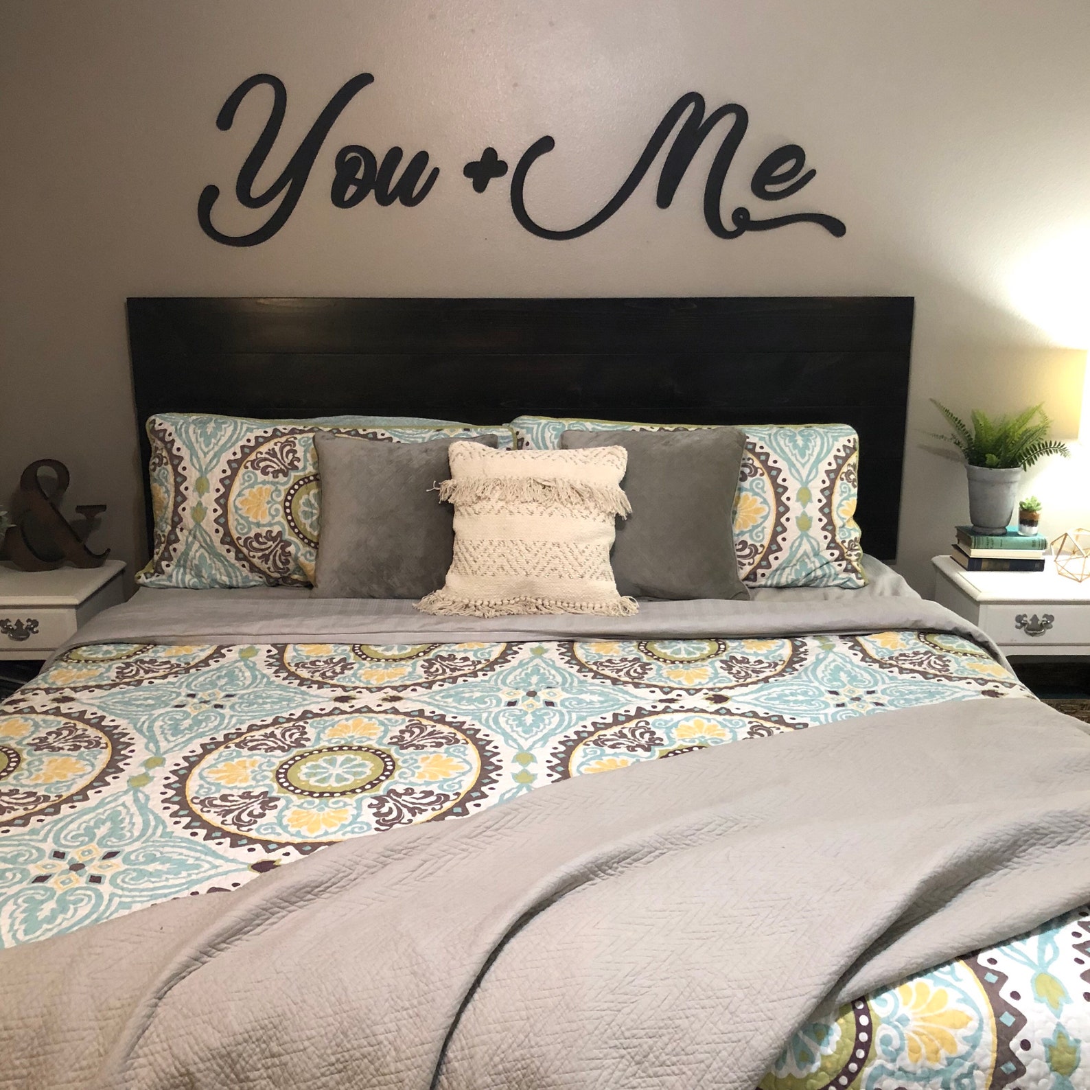 You and Me Wall Decor Wood Cutout Wooden Word Master Bedroom Etsy