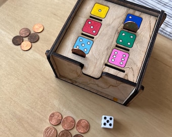Coin Drop Game: Family Travel Game with Die