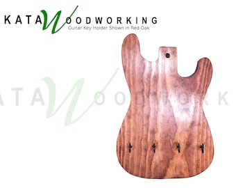 Handmade Guitar Key Holder: Wood Wall Mount Jewelry Organizer