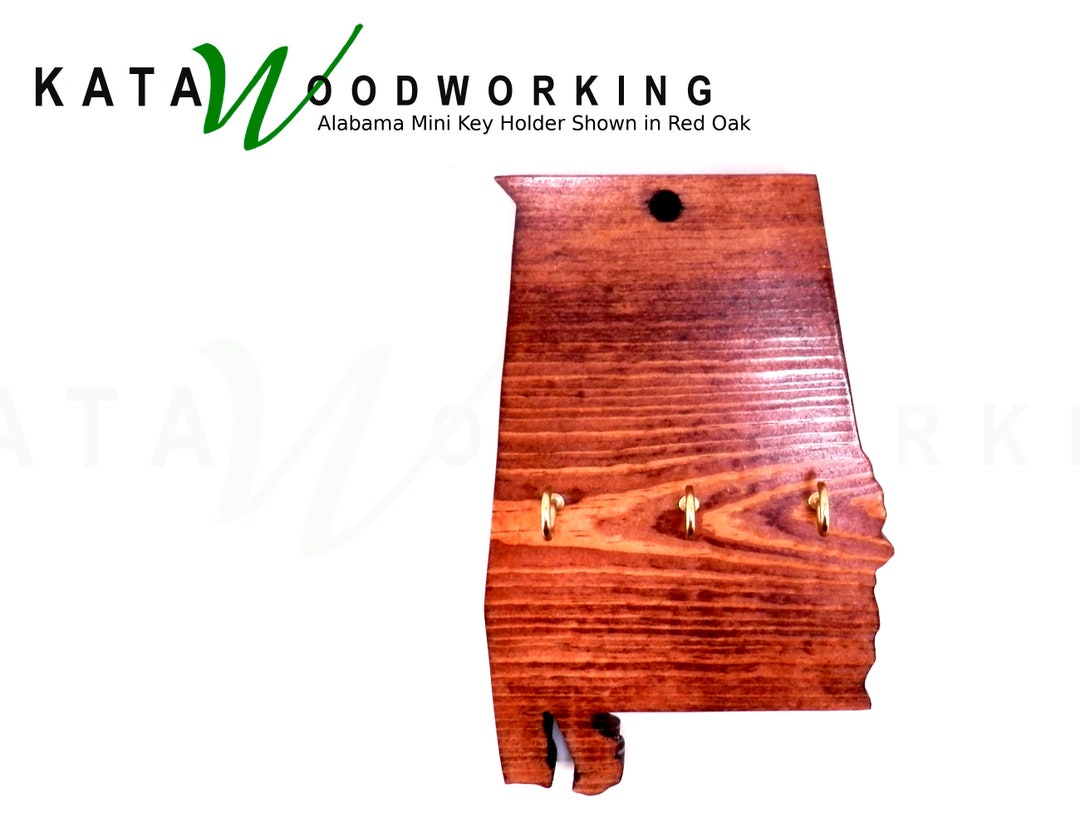 State Key Rack Handmade Mini Alabama State Wood Key Holder: Wall Mount Jewelry ...