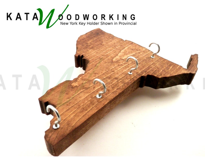 New York State Shaped Key Holder for Wall Wood Wall Mount Etsy