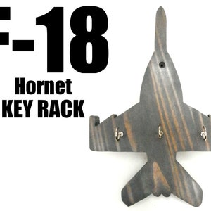 F-18 Hornet Key Rack For Wall - Wood Military Aviation Key Hanger - USAF - NAVY - Air Force Key Holder - Airplane Veteran Pilot Hooks