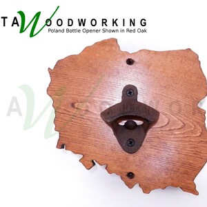 Poland Shaped Bottle Opener for Wall - Wood Polska Shaped Cut Out - Polish Beer Bottle Opener - Wall Mount - Handmade!