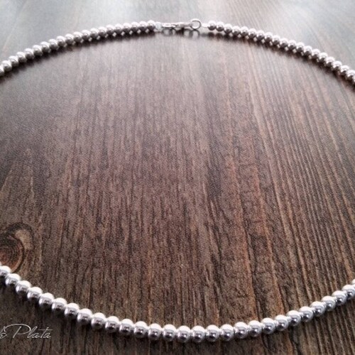 Sterling Silver Bead Choker 4mm. Sterling Silver Ball Etsy