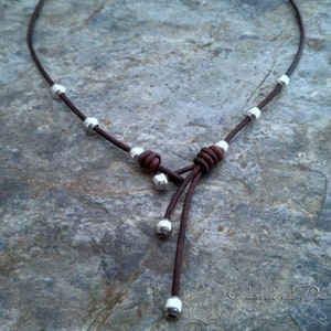Leather and Sterling Silver Choker