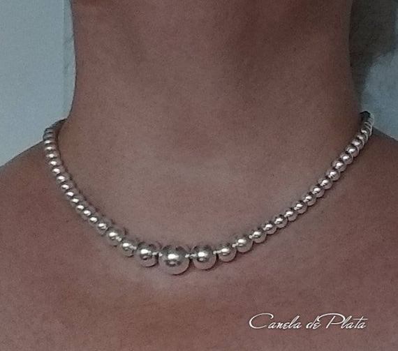 Collar de de plata 925. de abalorios de - Etsy México