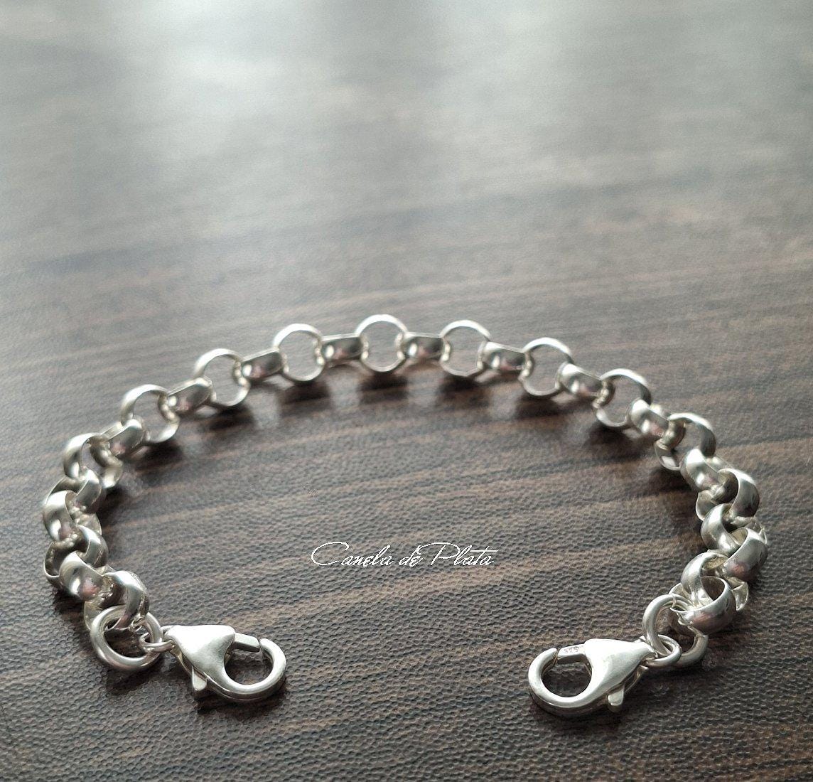 Collar de plata de ley 925 Unisex, cadena con esla... – Grandado
