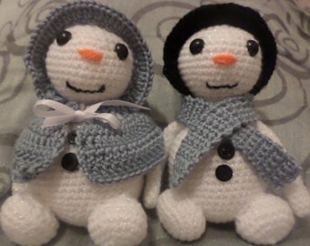 Mr and Mrs Snowman PDF Crochet Pattern UK Terminology