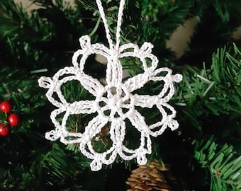 Crochet Snowflakes, Christmas Ornaments, Christmas Decorations, White, 100% Cotton.