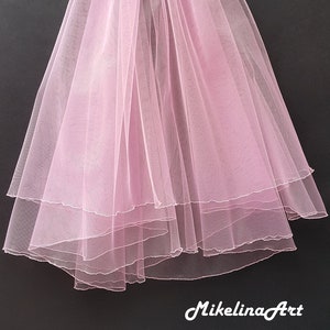 Pink Wedding Veil, Two Layers image 1