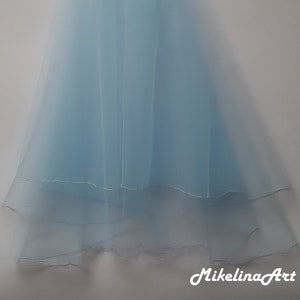 Sky Blue Wedding Veil, Two Layers image 1