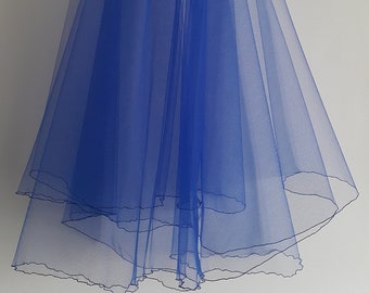 Royal Blue Wedding Veil, Two Layers