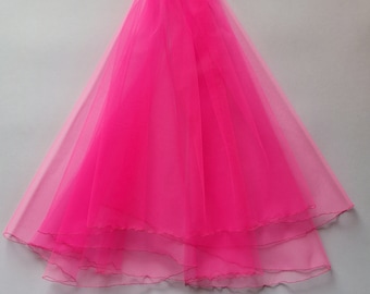 Hot Pink Wedding Veil, Two Layers