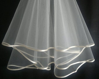 Ivory Wedding Veil, Two Layers