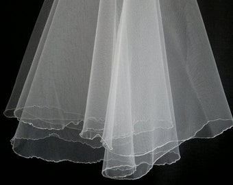 Ivory Wedding Veil, Two Layers