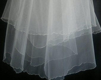 Ivory Wedding Veil, Two Layers