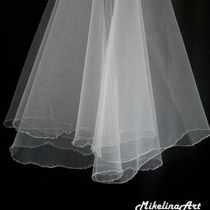 Ivory Wedding Veil, Two Layers image 1