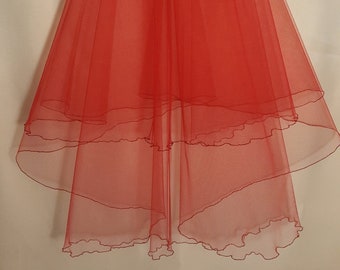 Red Wedding Veil, Two Layers