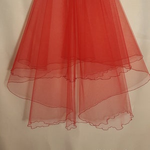 Red Wedding Veil, Two Layers image 1